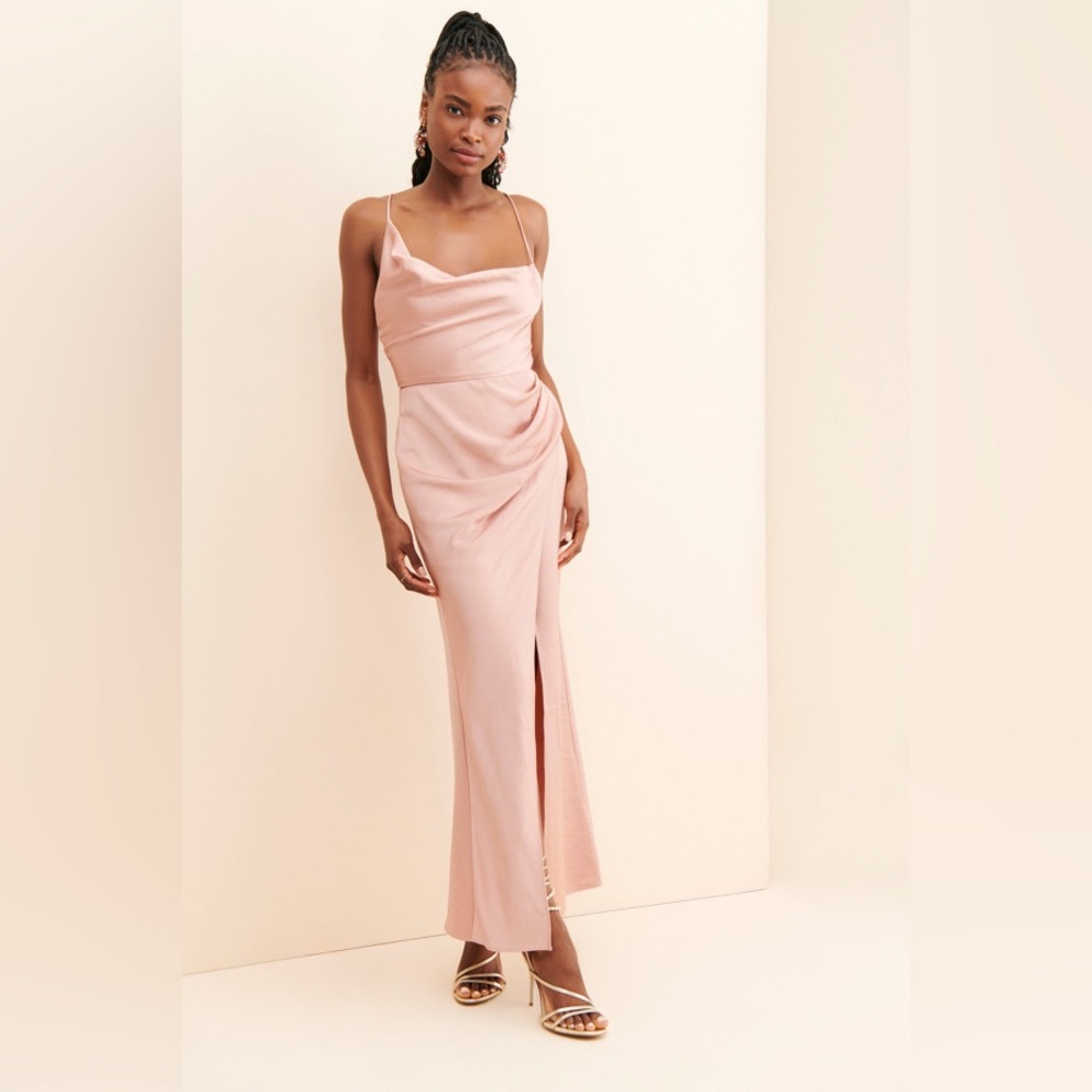 NEW SIGNIFICANT OTHER x REVOLVE aria satin maxi midi dress in nougat - Picture 5 of 12